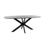 Table de repas ovale effet marbre noir Table de repas ovale effet marbre noir