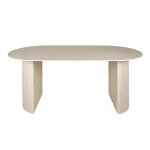 Table de repas ovale finition travertin