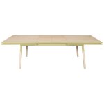 Table repas rectangulaire 160x100 cm 2 rallonges, 100% frne massif