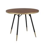 Table de repas ronde en bois de frne avec entourage dor