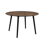 Table de repas ronde en bois noyer d120