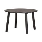 Table repas ronde extensible en chêne noir mat Table repas ronde extensible en chêne noir mat