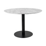 Table de repas ronde avec pied en acier noir Table de repas ronde avec pied en acier noir