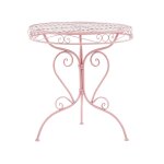Table ronde 2 personnes en mtal rose