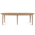 Table ronde 6 pieds fuseau d115 + 3 rallonges bois