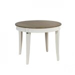 Table ronde en chêne 4 couverts blanche Table ronde en chêne 4 couverts blanche