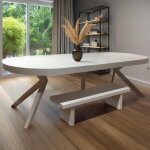 Table ronde extensible blanc Table ronde extensible blanc