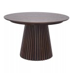Table ronde extensible en bois brun Table ronde extensible en bois brun