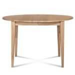 Table ronde extensible bois d105 avec 1 allonge et pieds fuseau