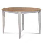Table ronde extensible bois d105 avec 1 allonge et pieds fuseau