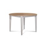 Table ronde extensible bois d105 avec 1 allonge et pieds fuseau blanc Table ronde extensible bois d105 avec 1 allonge et pieds fuseau blanc