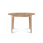 Table ronde extensible bois d105 avec 1 allonge et pieds fuseau chne