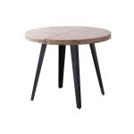 Table ronde extensible en bois naturel