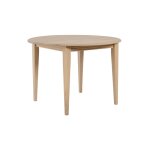Table ronde extensible chêne blanchi 4 / 6 places d105 pieds fuseau Table ronde extensible chêne blanchi 4 / 6 places d105 pieds fuseau