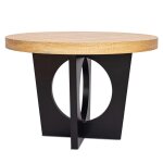 Table ronde extensible chne clair et noir