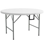 Table ronde de jardin pliante 122 cm mtal et hdpe