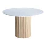 Table ronde en marbre naturel pied manguier d120cm Table ronde en marbre naturel pied manguier d120cm