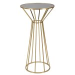 Table ronde en métal doré avec plateau miroir Ø 50x100 cm Table ronde en métal doré avec plateau miroir Ø 50x100 cm