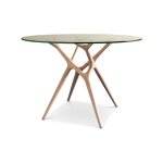 Table ronde en verre et frêne beige 6 pl Table ronde en verre et frêne beige 6 pl