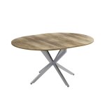 Table de salle  manger extensible, chne rustique / gris 120x76. 5 cm