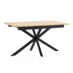 Table de salle  manger extensible couleur chne, 140 - 180 cm