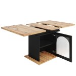Table de salle  manger extensible effet bois avec rangement
