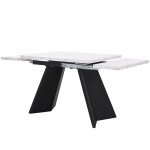 Table de salle à manger table extensible effet marbre blanc Table de salle à manger table extensible effet marbre blanc