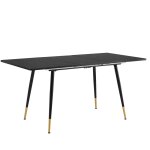 Table de salle  manger extensible noir effet bois 120 - 160