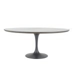 Table de salle à manger ovale en marbre blanc l180 cm Table de salle à manger ovale en marbre blanc l180 cm