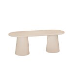 Table de salle à manger ovale en microciment beige 220x75cm Table de salle à manger ovale en microciment beige 220x75cm