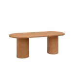 Table de salle  manger ovale en microciment teinte terracotta 220cm