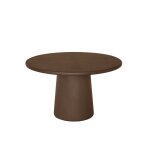 Table de salle  manger ronde en microciment brun 120x75cm