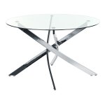 Table de salle  manger en verre de scurit 4 personnes l120