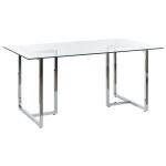 Table de salle à manger en verre de sécurité 6 personnes l160 Table de salle à manger en verre de sécurité 6 personnes l160