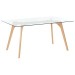 Table de salle à manger en verre de sécurité 6 personnes l160 Table de salle à manger en verre de sécurité 6 personnes l160