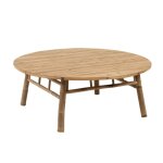 Table de salon ronde en bambou 120x46cm sienne bois (bambou) Table de salon ronde en bambou 120x46cm sienne bois (bambou)