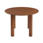 Table de s�jour ronde placage ch�ne couleur noyer 115 cm