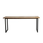 Table en teck massif et mtal 8 pers.