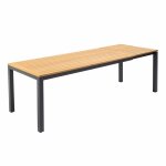 Table de terrasse rectangulaire extensible 180 / 240 cm bois et noir