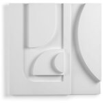 Tableau abstrait bois blanc
