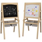 Tableau chevalet enfant ardoise double face bois massif naturel