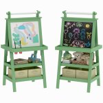 Tableau chevalet enfant double face bois vert