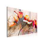 Tableau dans les coquelicots - 120 x 80 cm - artgeist