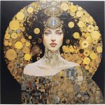 Tableau femme futuriste en verre 120x120