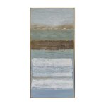 Tableau  l'huile en bois bleu, 75x150 cm