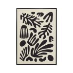 Tableau en lin avec impression 3d abstrait beige et noir 72x52x4 cm