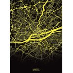 Tableau m�tal carte nantes 32x45