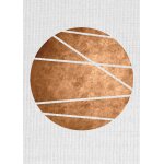 Tableau mtal gomtrie rond cuivre 32x45