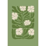 Tableau sur toile composition florale verte 30x45