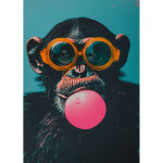 Tableau sur toile portrait chimpanzé pop art 30x45 Tableau sur toile portrait chimpanzé pop art 30x45